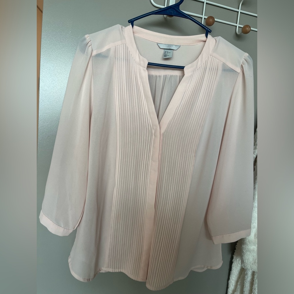 light pink 3/4 sleeve blouse